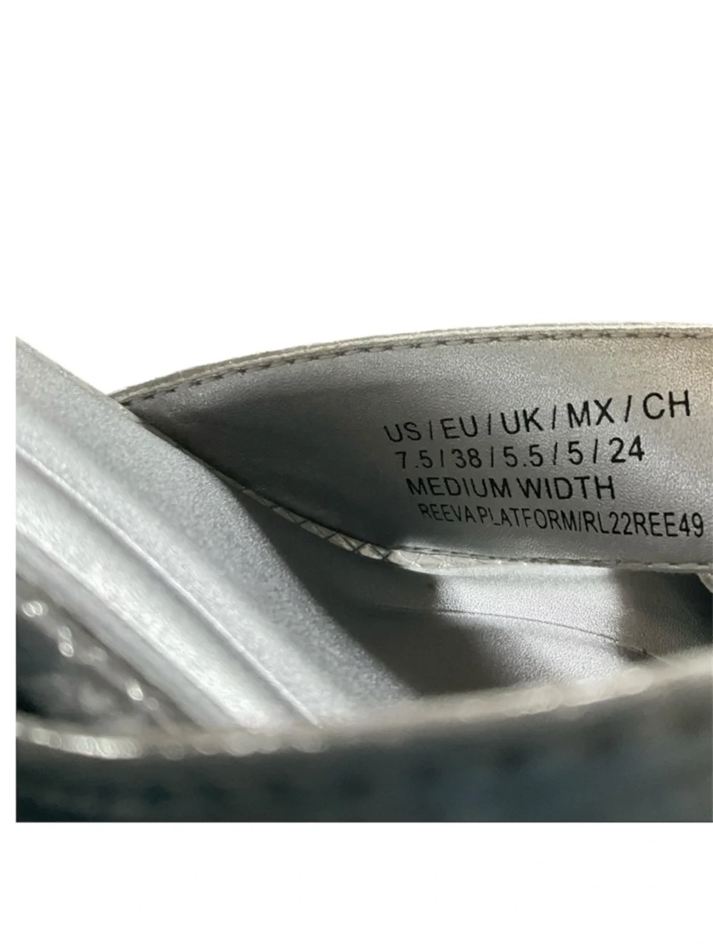 Kenneth Cole Reaction Reeva Platform Sandals - Silver Metallic Grid